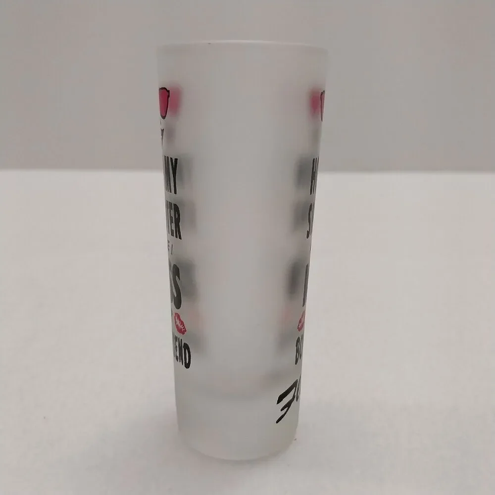 Tall Frosted Florida Shooter Shot Glass Pink 